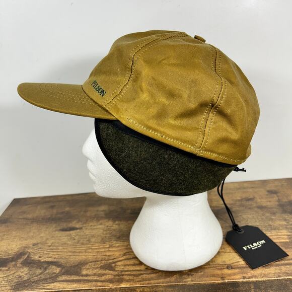 FILSON INSULATED TIN CLOTH CAP DARK TAN L USA Made - Picture 2 of 15